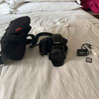 Lumix Fz82 con scheda memoria (64gb) e custodia