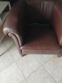 coppia poltrone  club  originali Frau pelle club 