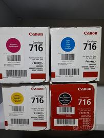KIT 4 toner CANON 716 ORIGINALI nero ciano magenta