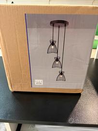 Lampadario a Sospensione 3 Luci -  Nero Metallo N