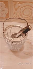 Secchiello per ghiaccio e pinza in argento