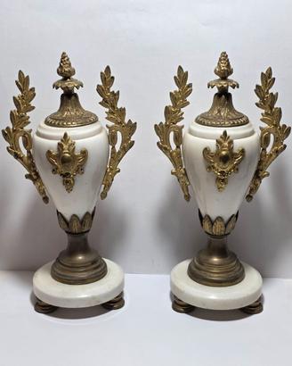 Coppia di Cossolette Marmo e Bronzo Fine XIX