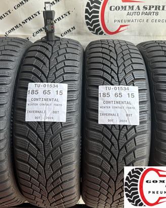 4 PNEUMATICI 185/65 R15 CONTINENTAL INVERNALI