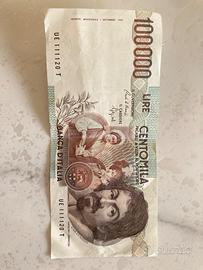Banconote 100.000 lire Caravaggio