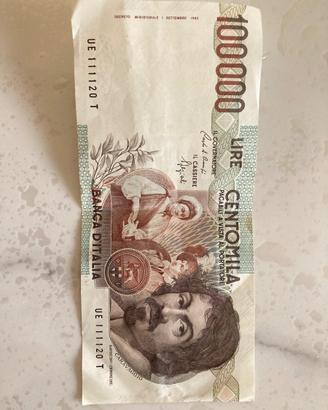 Banconote 100.000 lire Caravaggio