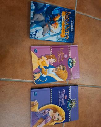 3 libri bambini: rapunzel, la bella e la bestia, 