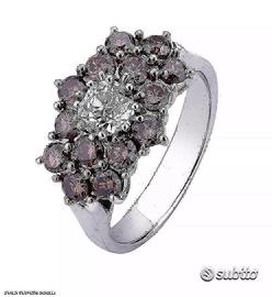 ANELLO ORO 18kt. CON DIAMANTI BROWN E DIAMANTE