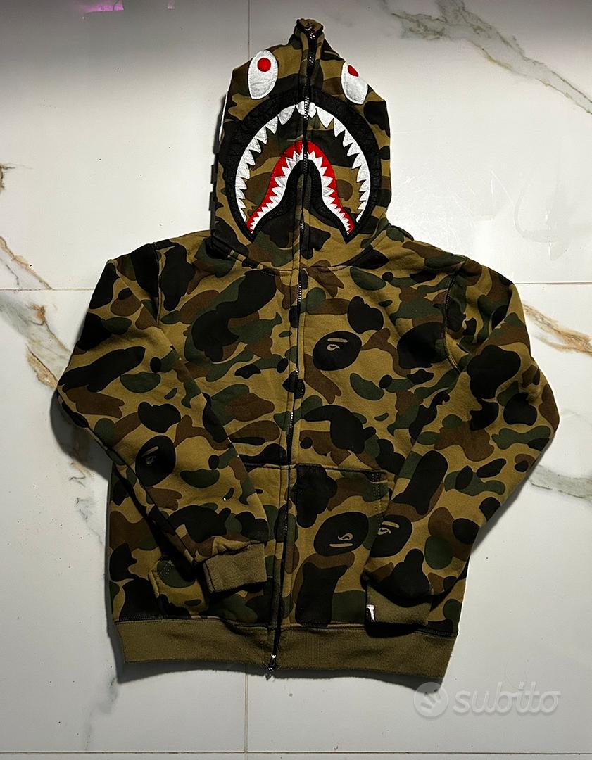 Felpa bape sale shark originale