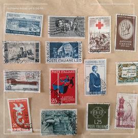 14 francobolli italiani usati del 1953/55/57/59