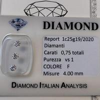 N3 Diamanti 0,75 Carati Certificati Valuto Permuta