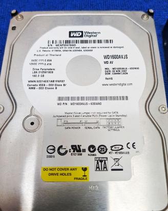 Hardisk WD Western Digital WD1600AVJS 160GB Sata