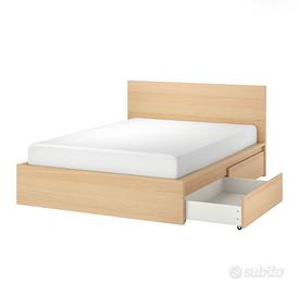 Letto Malm Ikea 180x200 - Impiallaciato rovere