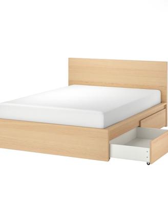 Letto Malm Ikea 180x200 - Impiallaciato rovere