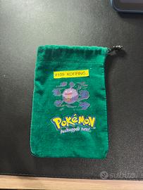 Sacchetto portabiglie pokemon koffing stoffa verde