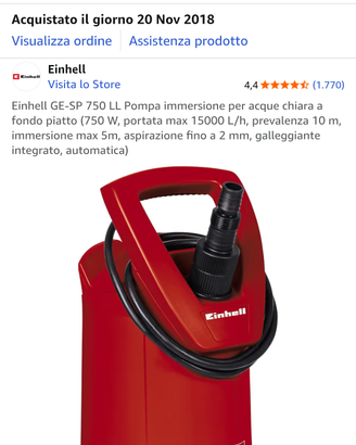 Pompa ad immersione per acque chiare Einhell