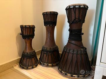  Set 3 Tamburi Bata artigianali 