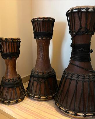  Set 3 Tamburi Bata artigianali 