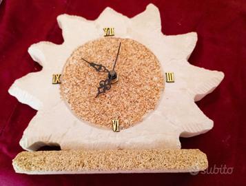 Orologio da tavolo in vera Pietra Leccese - Artigi