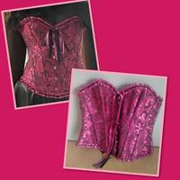 Corsetto Donna Rosa e Nero Taglia L 