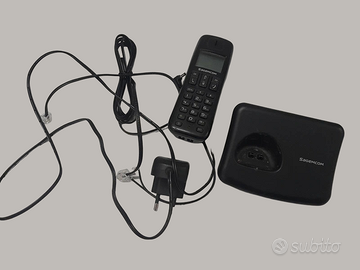 Telefono cordless Sagemcom con base e alimentatore