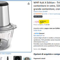 Tritatutto elettrico con bicchiere in vetro , 320W