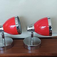 Coppia di Applique anni 80 vintage Rosse e Cromo