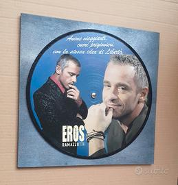 Vinile 33 giri a quadro omaggio a Eros Ramazzotti 