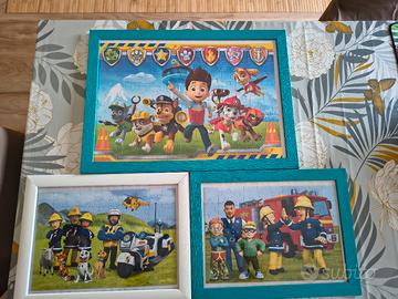 quadro puzzle  paw patrol,e Sam il pompiere