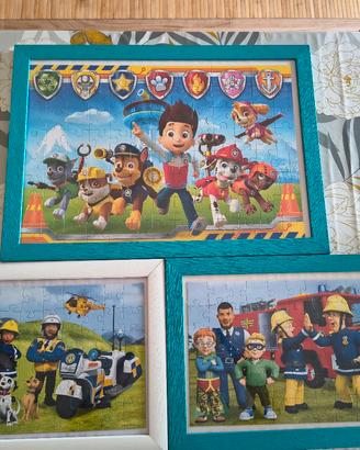 quadro puzzle  paw patrol,e Sam il pompiere