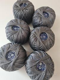 LOTTO 6 GOMITOLI FILATO FILO PURO COTONE
GRIGIO