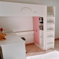 Ikea Smastad Letto a soppalco bianco rosa Hochbett
