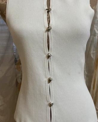 Top bianco di Zara Taglia m