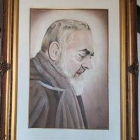 Quadro a olio, Padre Pio pregante.