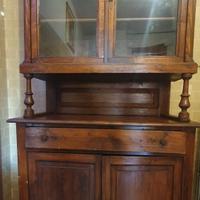 Credenza Cristalliera Antica Doppio Corpo Fine 800