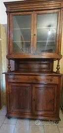 Credenza Cristalliera Antica Doppio Corpo Fine 800