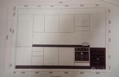 Cucina completa di elettrodomestici