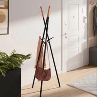 Appendiabiti in metallo nero e legno