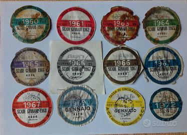 Bolli tassa di circolazione vespa anni 60