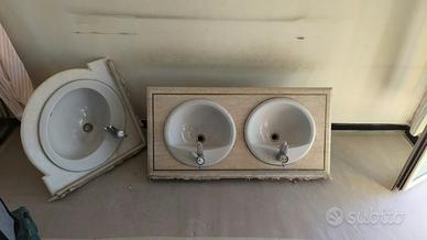 doppio lavabo in marmo