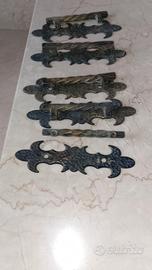 5 Maniglie in Ottone vintage 