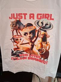 T-shirt Bambina Brainrot 6-8 anni 120cm