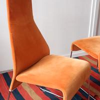 4 sedie design beb, lazy 05 chairs anni 90 arancio