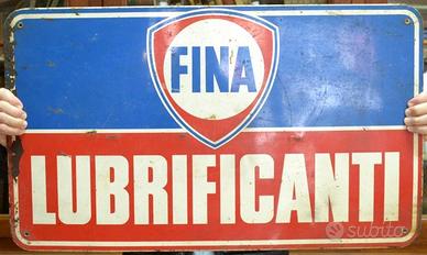 Pubblicità. Insegna vintage in metallo della FINA