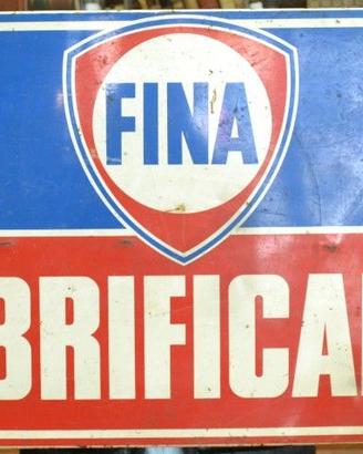 Pubblicità. Insegna vintage in metallo della FINA