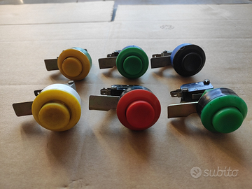 Kit di 6 pulsanti colorati arcade vintage per Cab