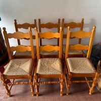 6 sedie legno massiccio