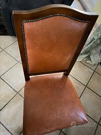 Sedia in legno e pelle