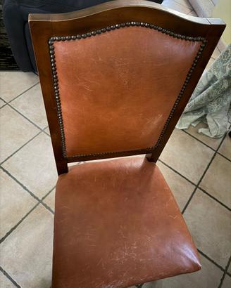 Sedia in legno e pelle
