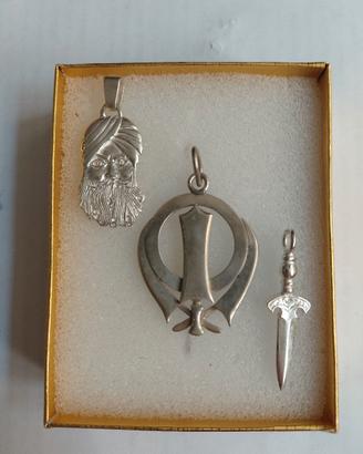 Ciondoli Joga kundalini Khandra, Guru Nanak, spada