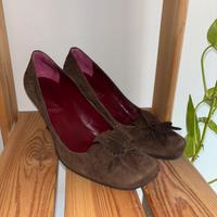 Scarpe con Tacco in Camoscio e Pelle